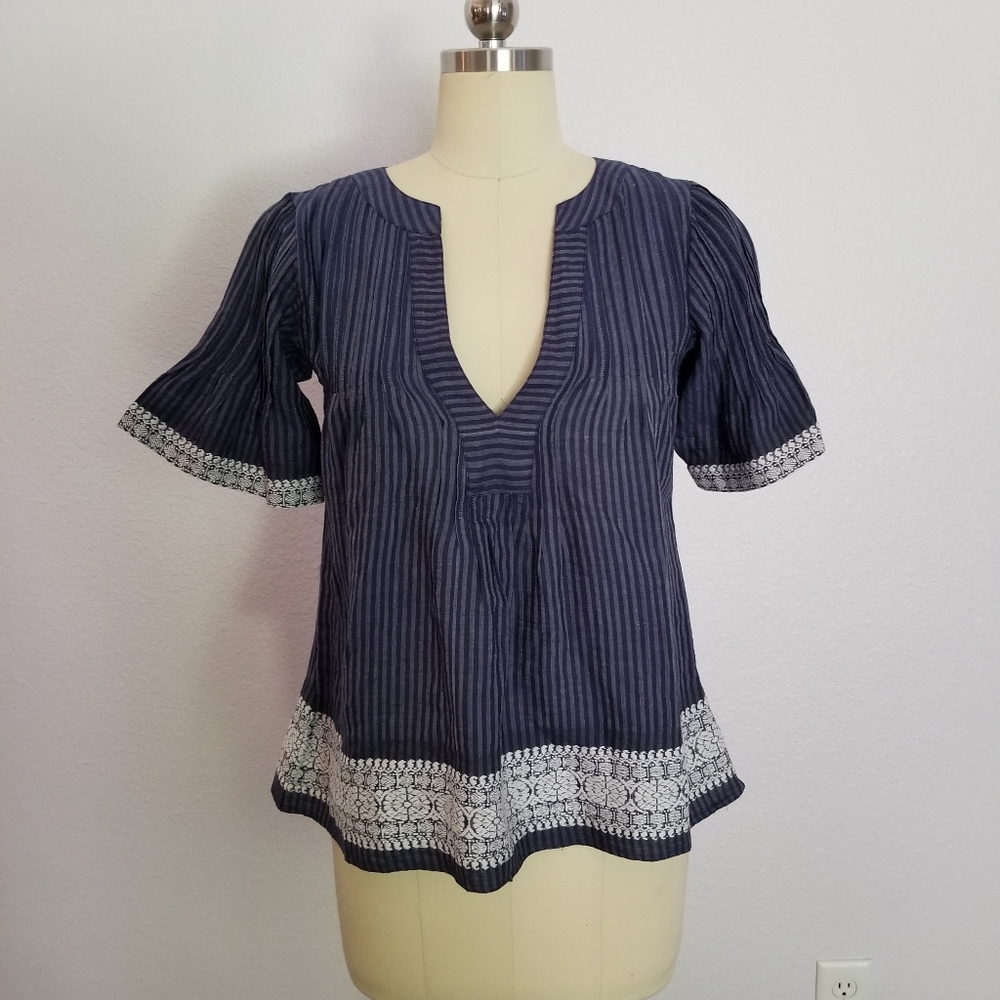 Indigo Handloom Blue Print tunic top
